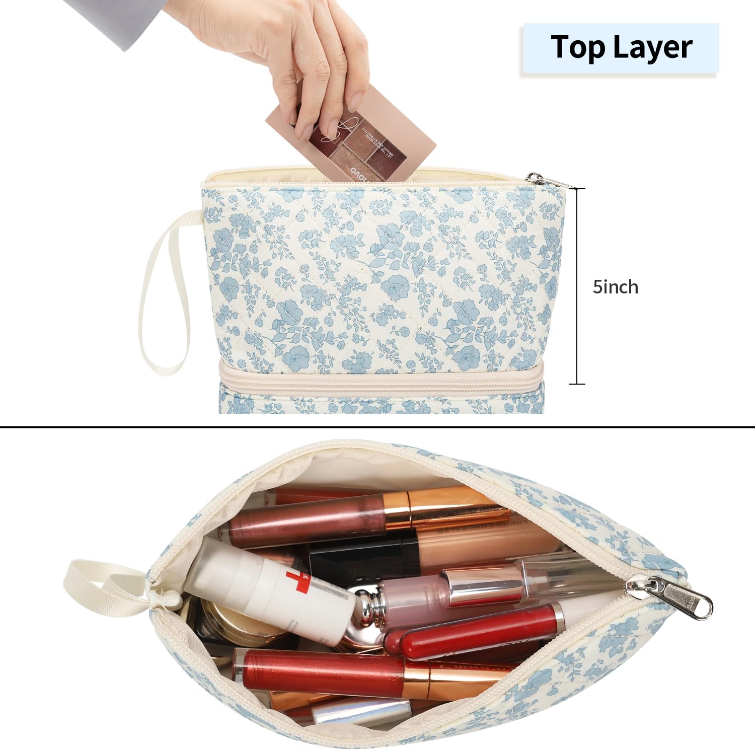 Ethereal organizador maquillaje viaje doble facilita transporte y acceso rápido