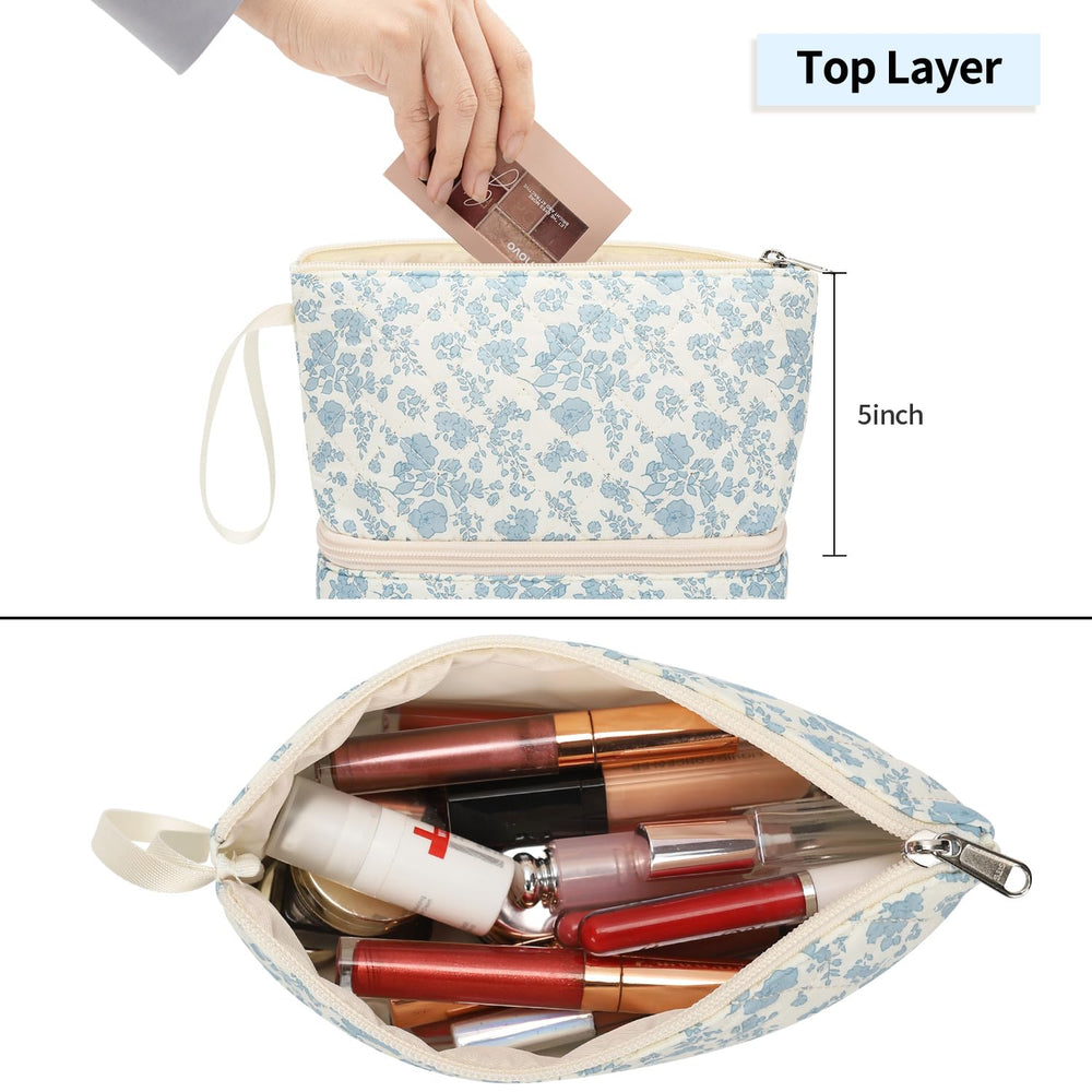 Ethereal organizador maquillaje viaje doble facilita transporte y acceso rápido