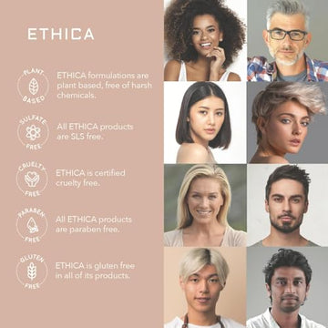 Ingrédients Saw Palmetto et Biotine présents dans Ethica Beauty pour cheveux forts.