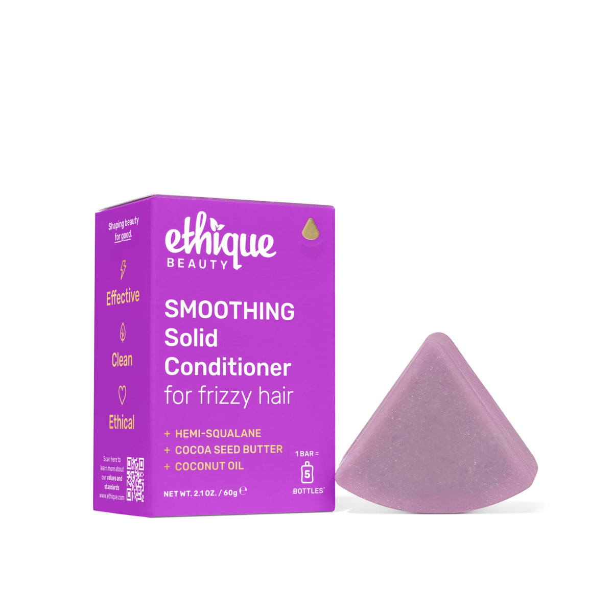 Ethique barra acondicionador encrespado para cabello más suave y manejable