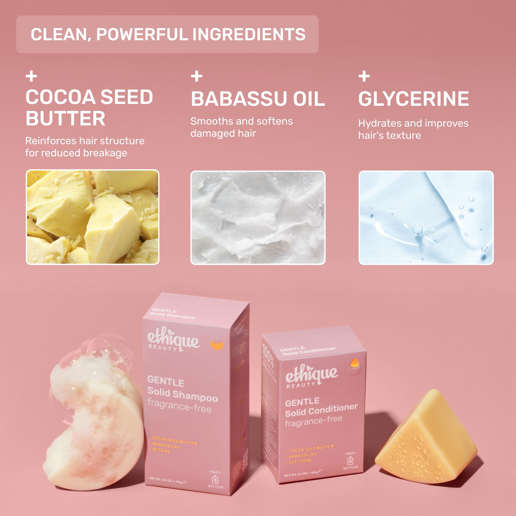Ethique barra champú cabello teñido respeta el color sin daño.