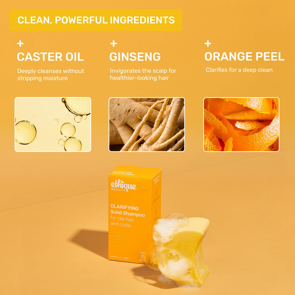 Ethique Clarifying Shampoo Bar limpieza profunda que elimina acumulación sin resecar