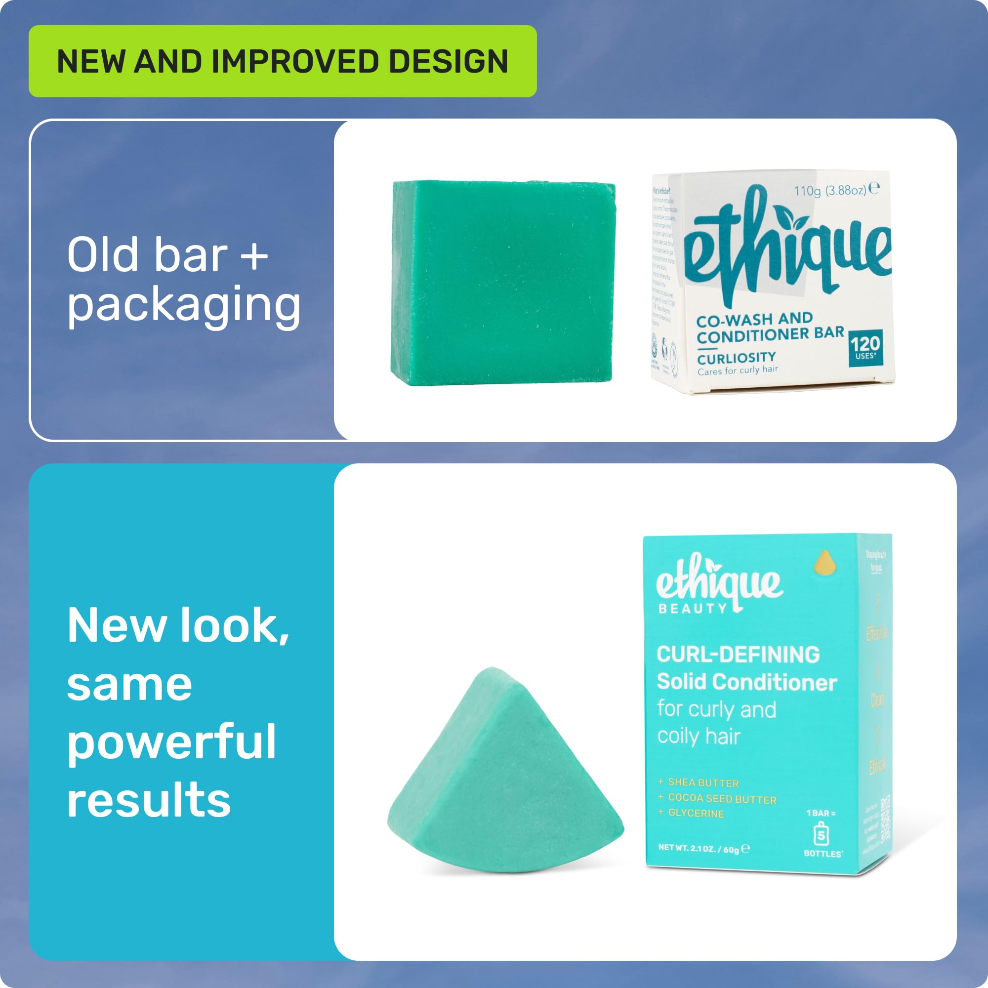 Ethique Curl-Defining Bar in hand shows compact travel-friendly formula