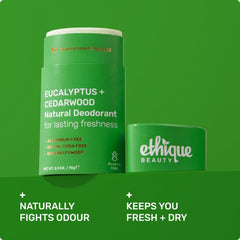 Desodorante Ethique barra sin aluminio para uso diario cómodo.