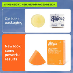 Ethique volumizing conditioner bar texture in a compact travel size.