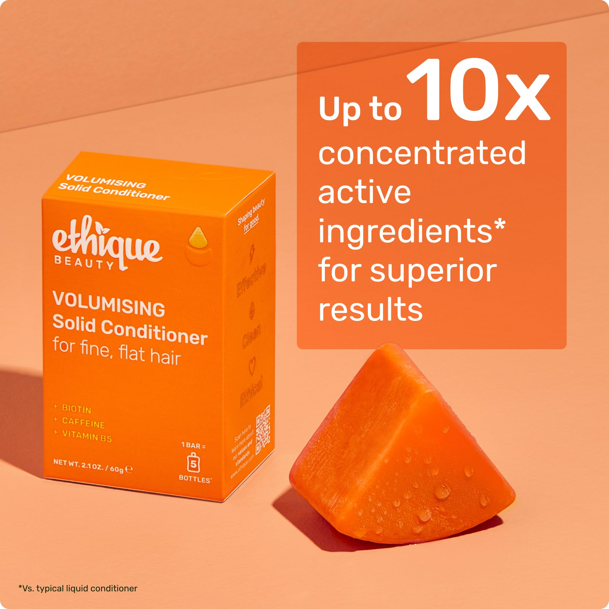 Ethique conditioner bar pictured in a travel case for on-the-go use.