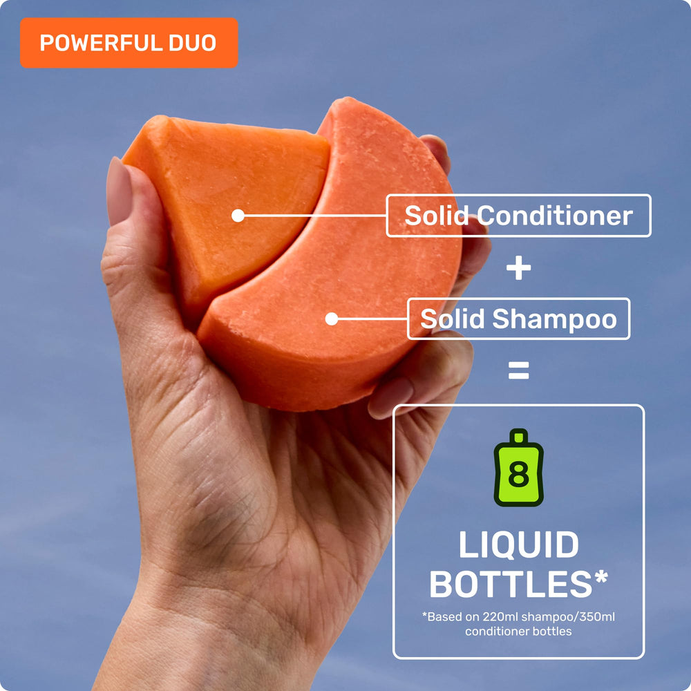 Ethique volumizing bar paired with shampoo bar for a complete routine.