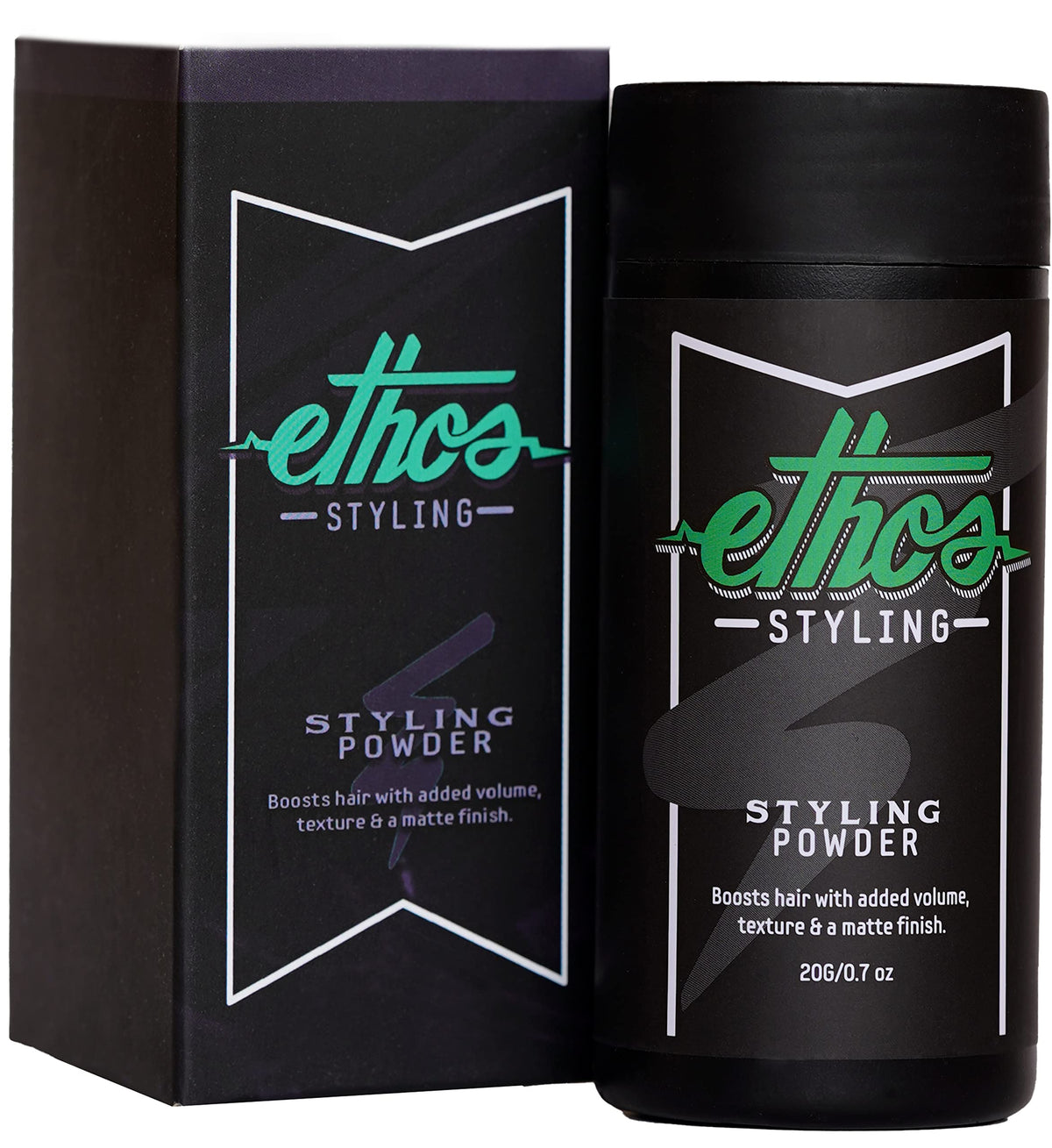Ethos Styling Texture Powder en aplicación en raíces para volumen diario.