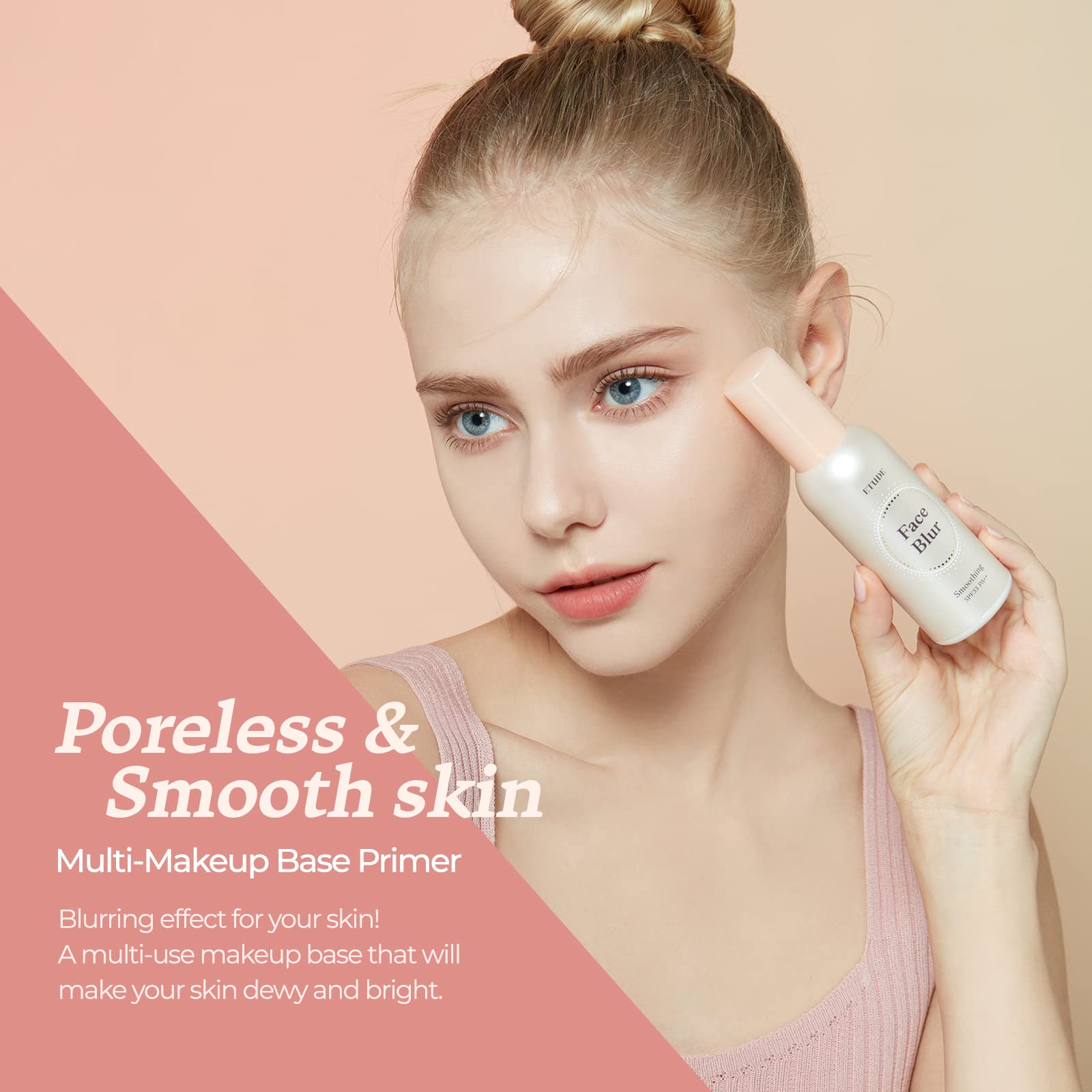 ETUDE Base coral: acabado lechoso natural para tono uniforme.