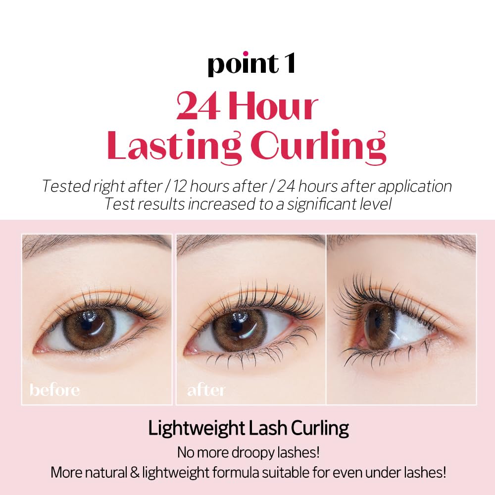 ETUDE Curl Fix Mascara Mini cepillo cuadrado para separar y definir.