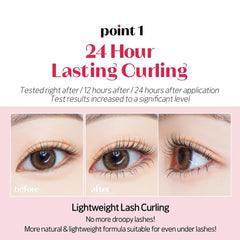 ETUDE Curl Fix Mascara Mini cepillo cuadrado para separar y definir.