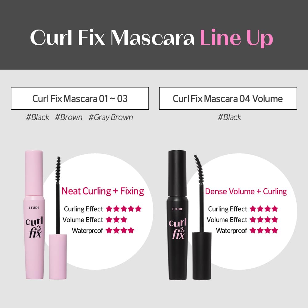 ETUDE Curl Fix Mascara Mini tono negro intenso.