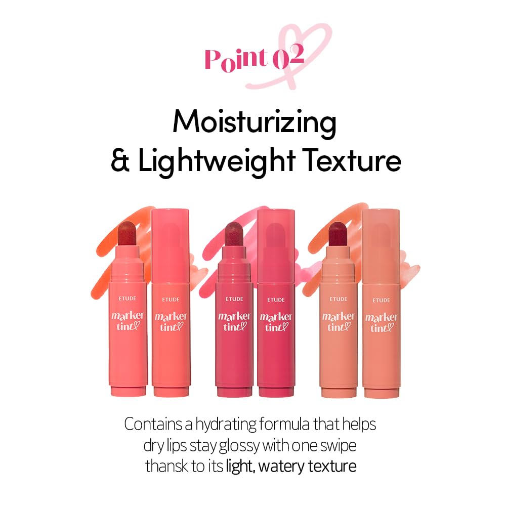ETUDE Dear Darling Marker Tint #4 Mlik Strawberry pigmentación alta para colores vivos