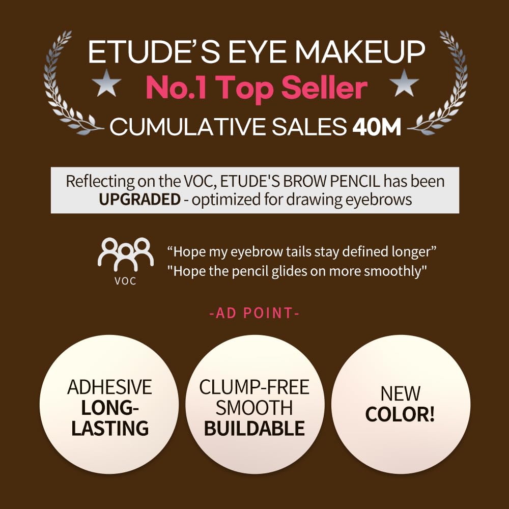 ETUDE Dibujo Ceja Trazo Preciso: control superior para delinear cejas finas
