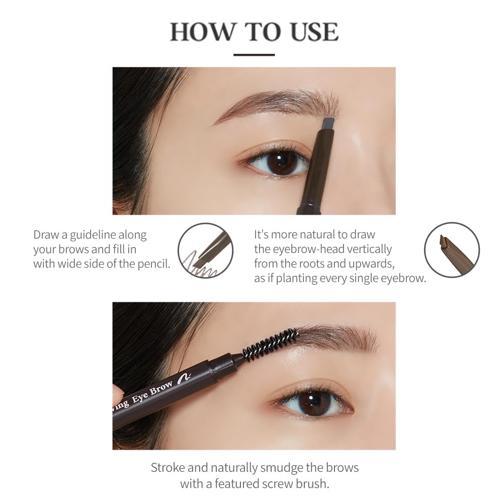 ETUDE cejas número 2 gris marrón pigmento de larga duración para uso diario.
