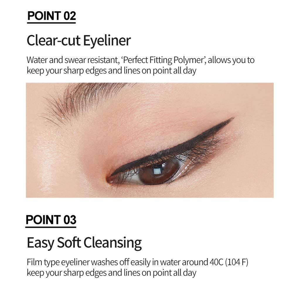 ETUDE Drawing Show Brush Eyeliner ofrece cepillo suave y flexible para trazos.