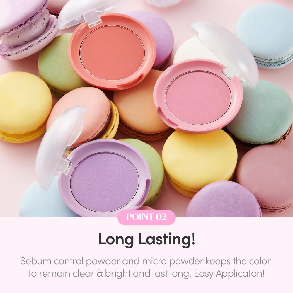 ETUDE Lovely Cookie Blusher pomelo jelly detalle para difuminado con brocha.