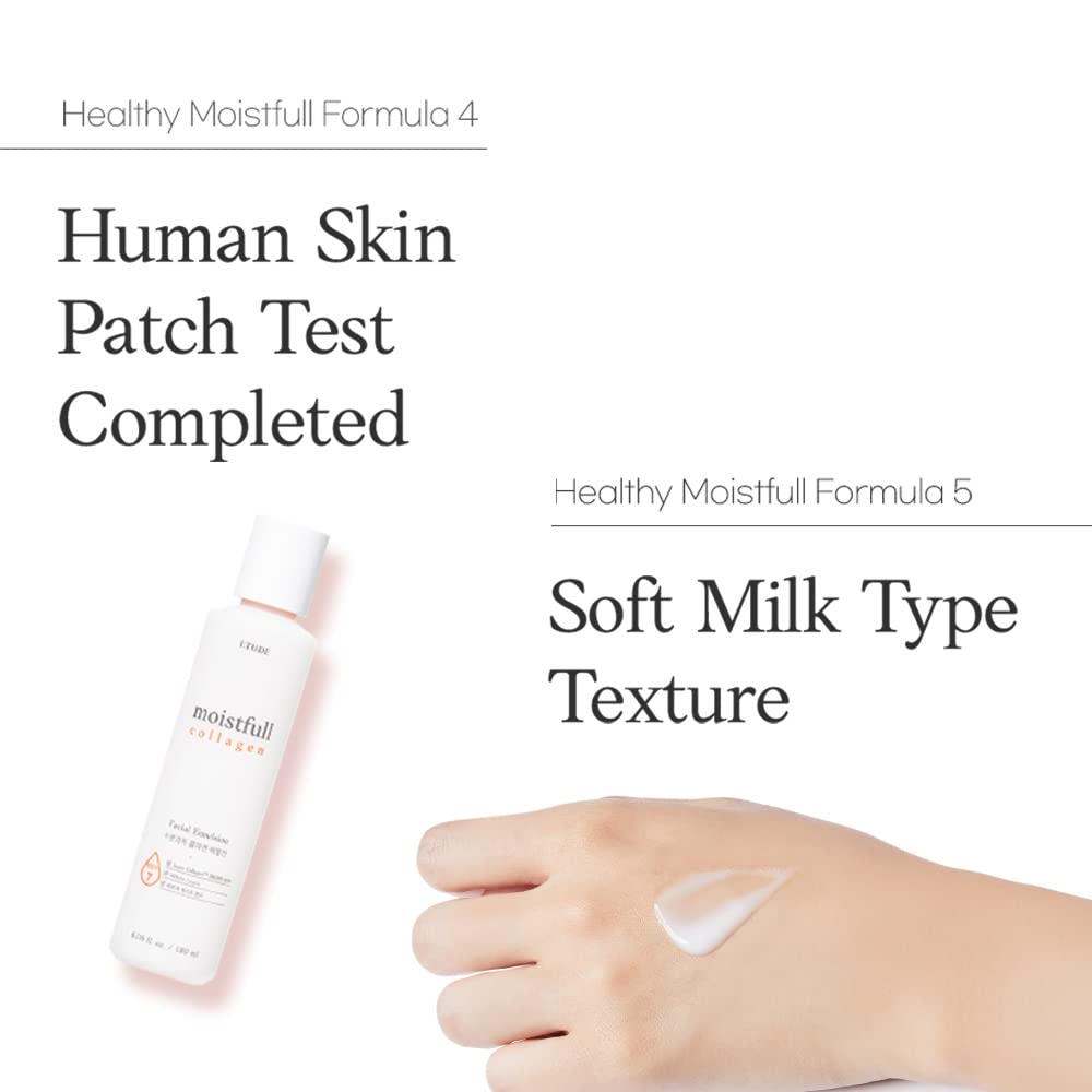 ETUDE Moistfull Colágeno Emulsión: prueba de parche humano completada para mayor seguridad.