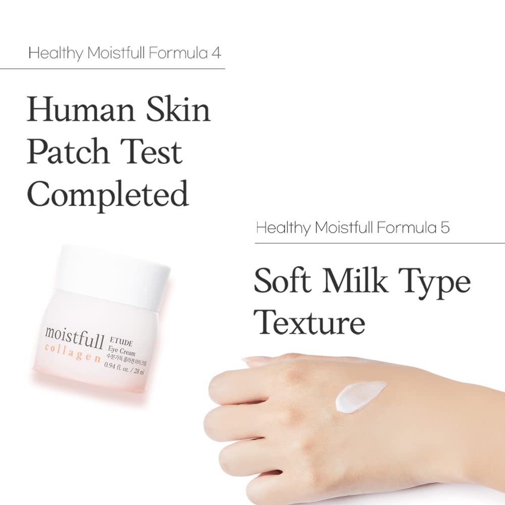 ETUDE Moistfull Collagen Ojos, ingredientes clave: agua de colágeno y lupino