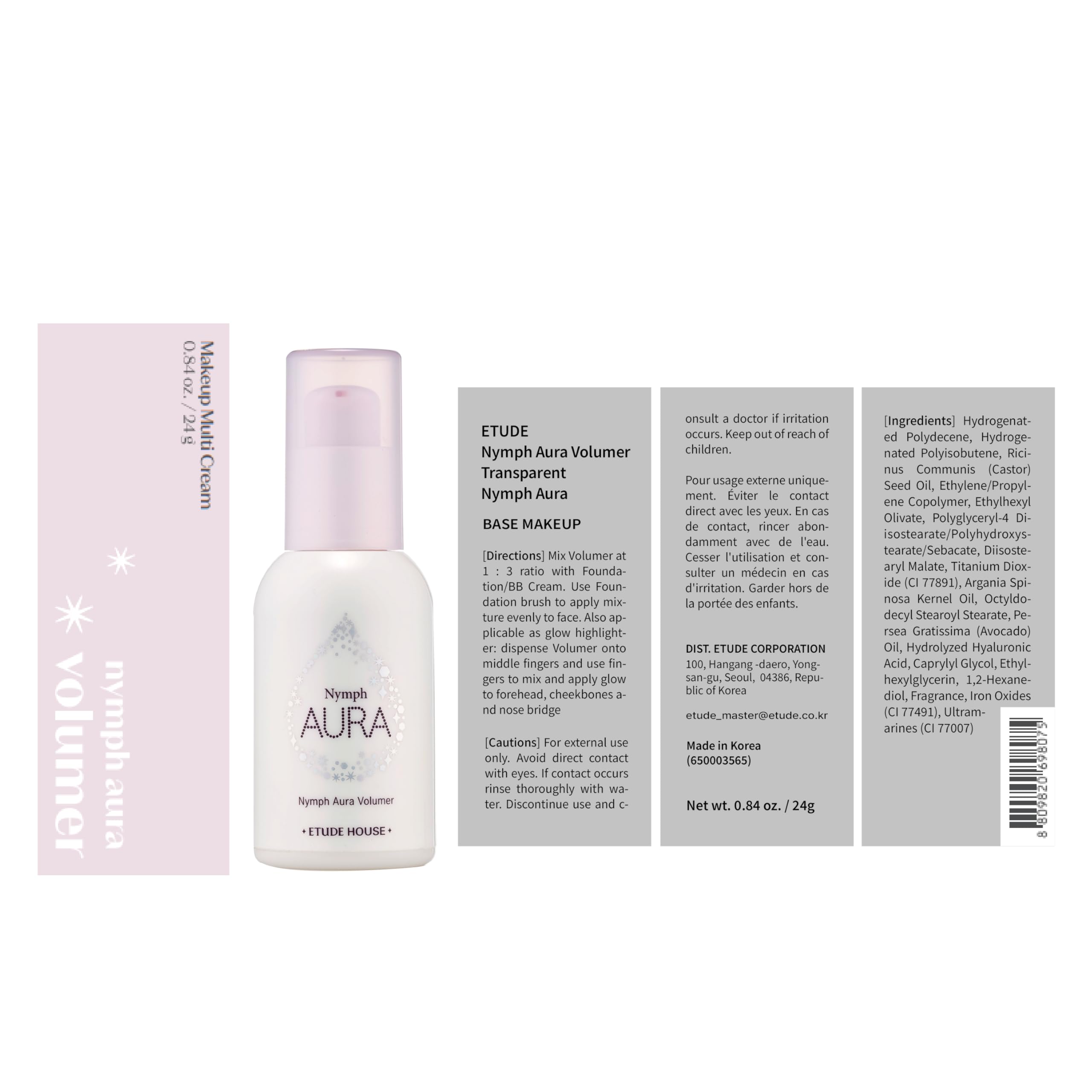ETUDE Nymph Aura Volumer aplicación suave y rápida.