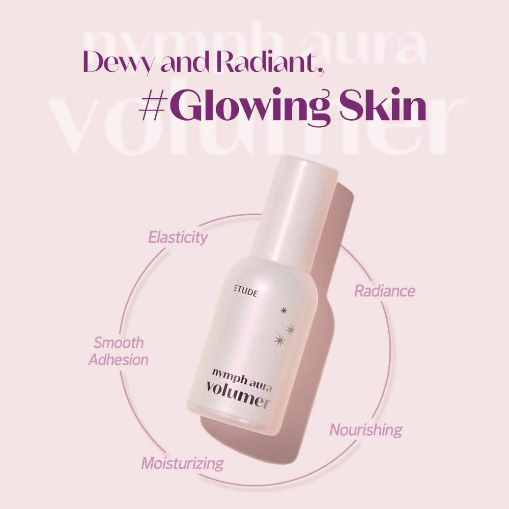ETUDE Nymph Aura Volumer ofrece brillo natural que realza la base.