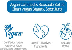 ETUDE SoonJung tonique, application sur paume pour hydration instantanée.