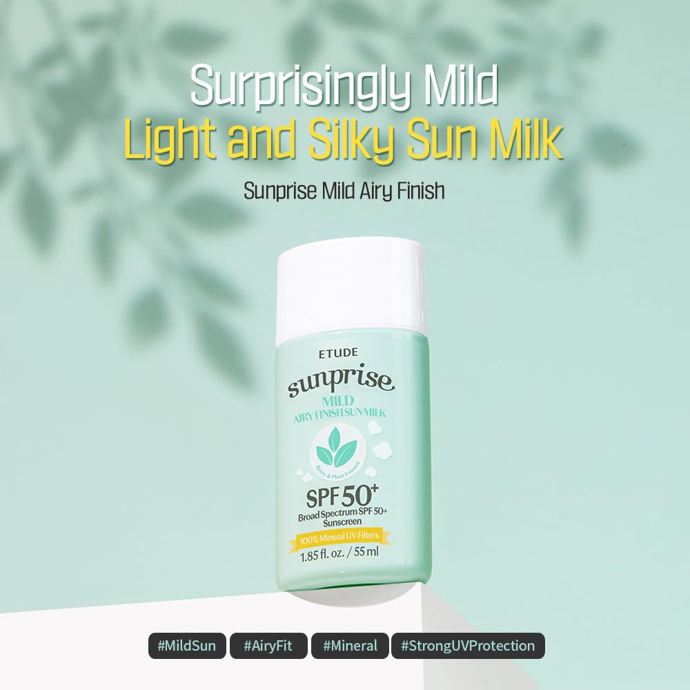 Aplicación con dedo de ETUDE Sunprise, protector mineral suave para piel sensible.