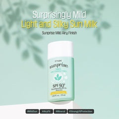 Aplicación con dedo de ETUDE Sunprise, protector mineral suave para piel sensible.