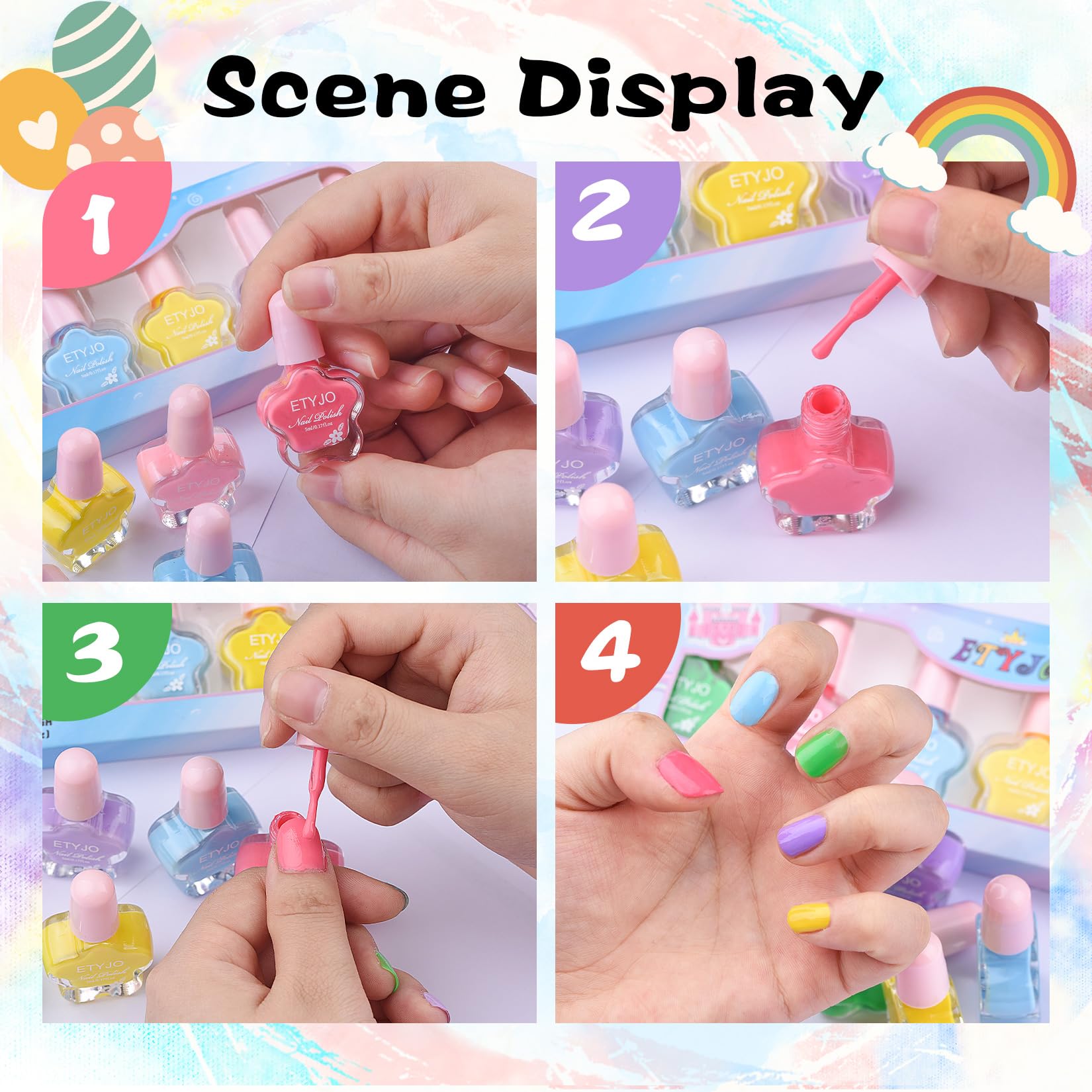 ETYJO aplicador suave para uñas infantiles, aplicación cómoda.