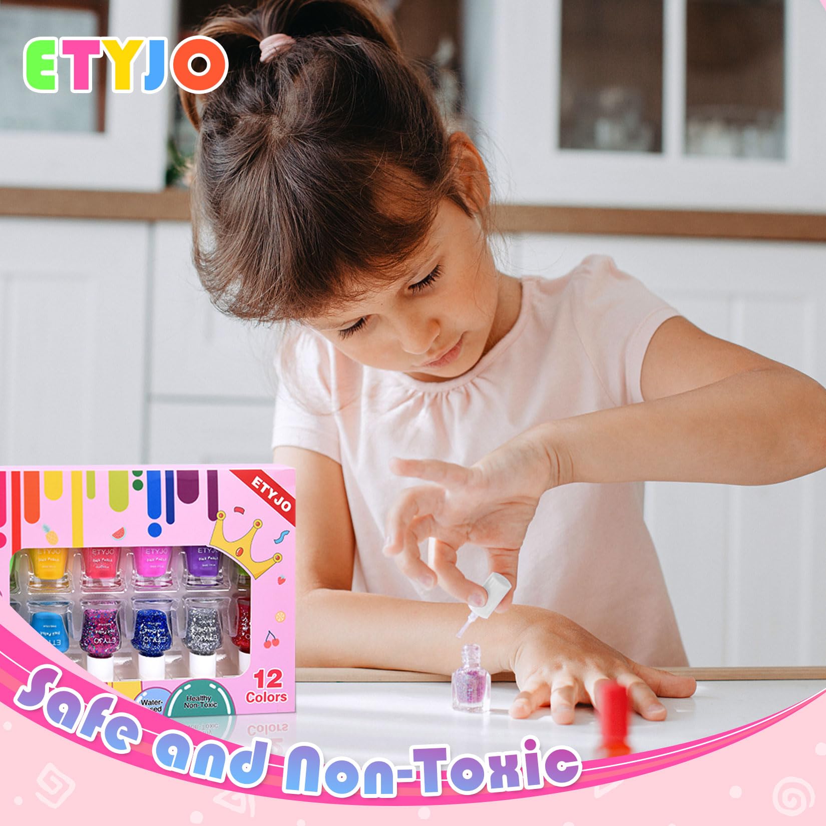ETYJO Esmalte infantil: uñas brillantes para manos pequeñas y fiestas.
