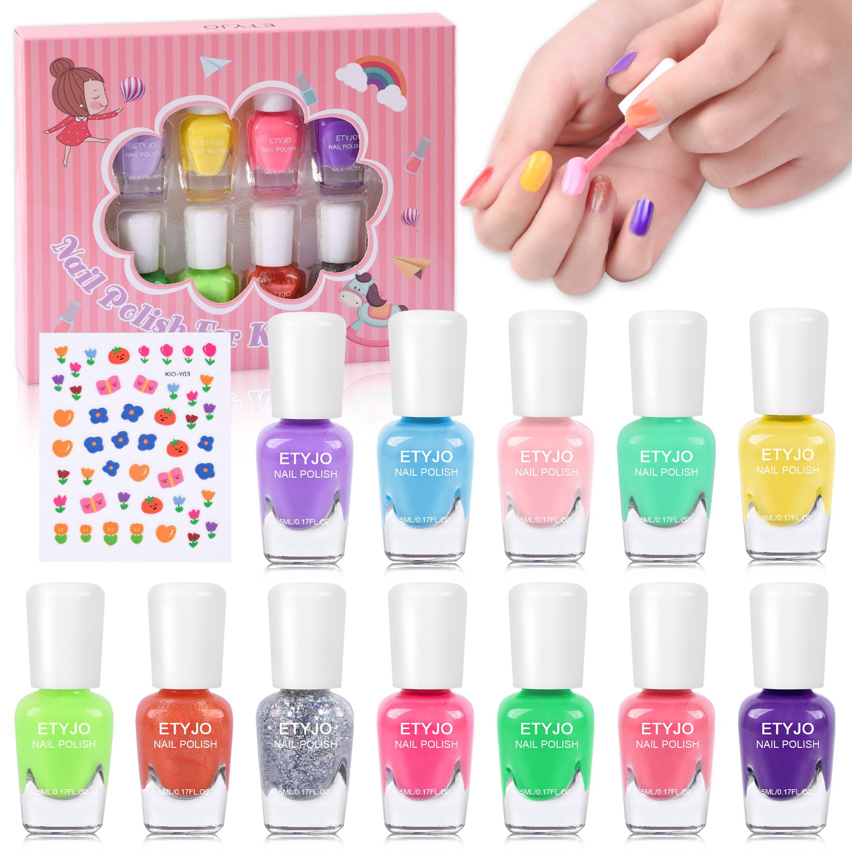 ETyJO set esmaltes para niñas, caja regalo, ideal para fiestas.