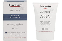Eucerin 5% Urea smoothing face cream tube packaging demonstrates simple daily hydration