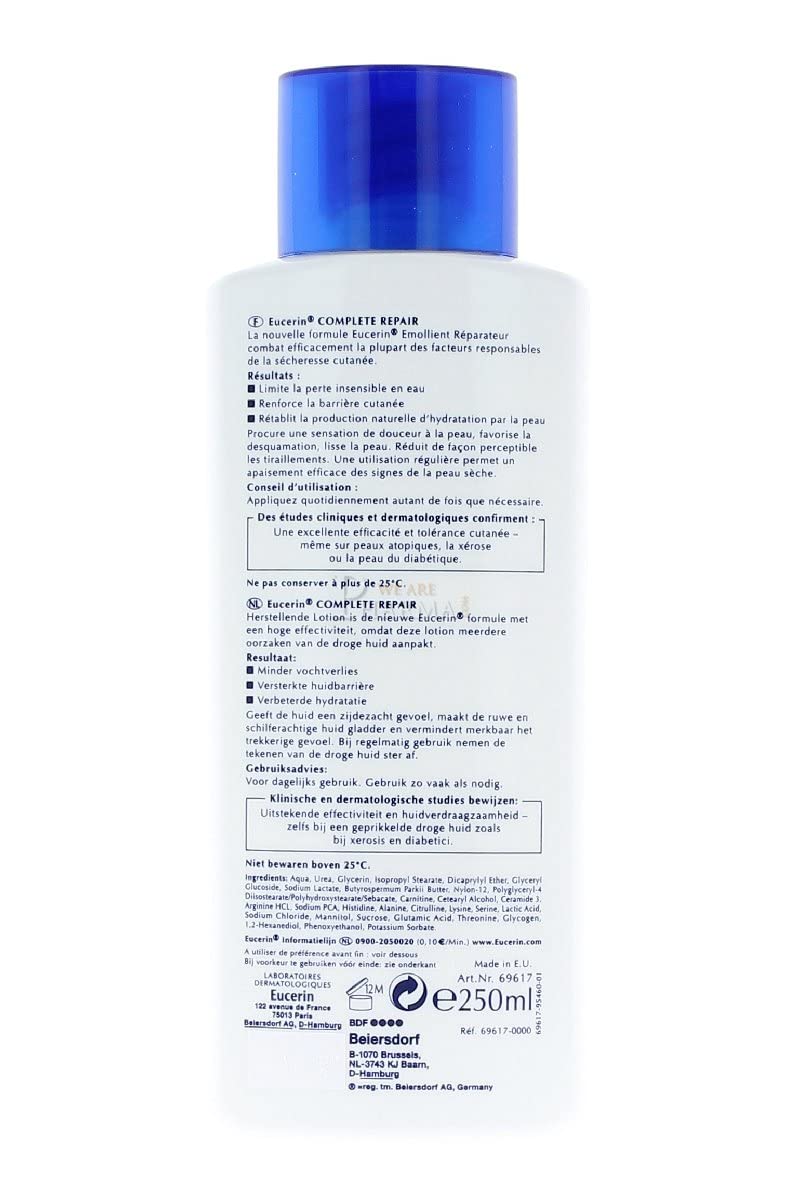 Uso diario de Eucerin Complete Repair en manos para mayor suavidad y confort.