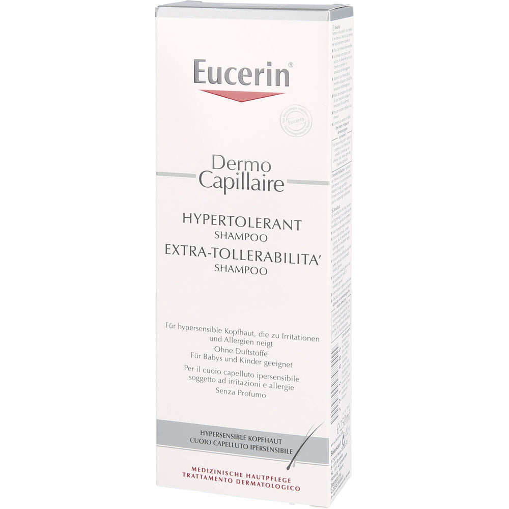 Eucerin Dermo Capilar Extra Tolerabilidad: textura ligera facilita enjuague y evita sensación grasosa.