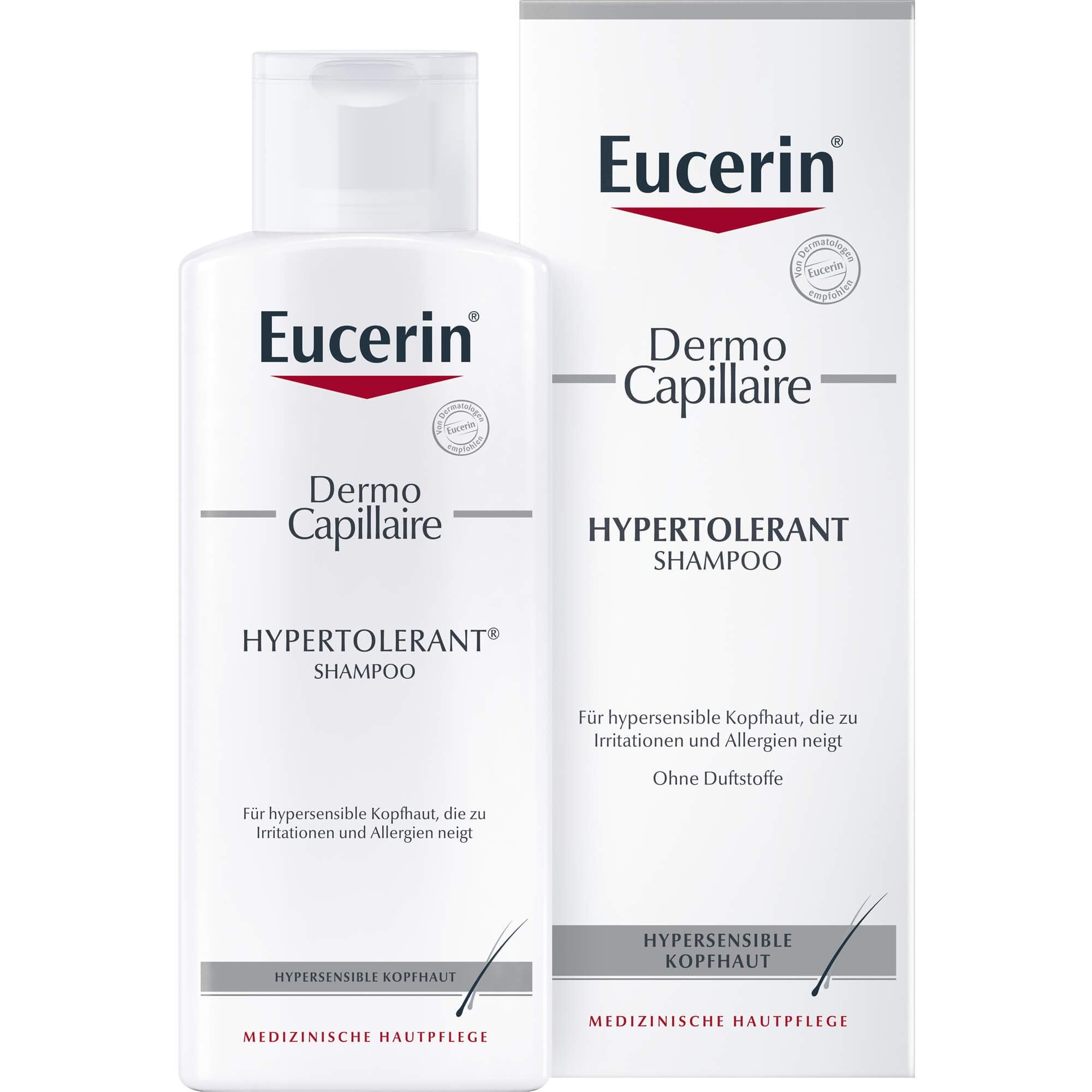 Eucerin Dermo Capilar Extra Tolerabilidad: apto para uso diario en cuero cabelludo sensible.