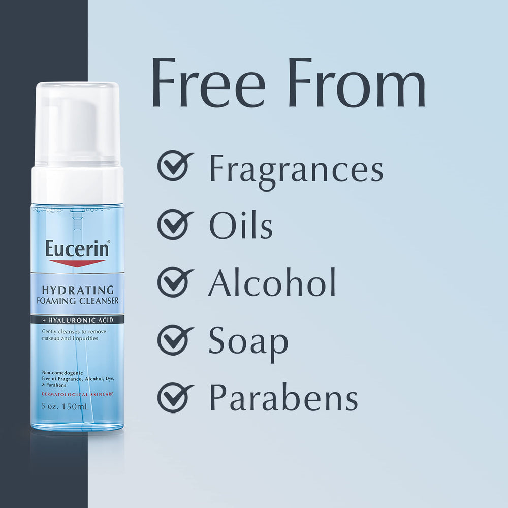 Sin colorantes ni parabenos en limpiador facial Eucerin.