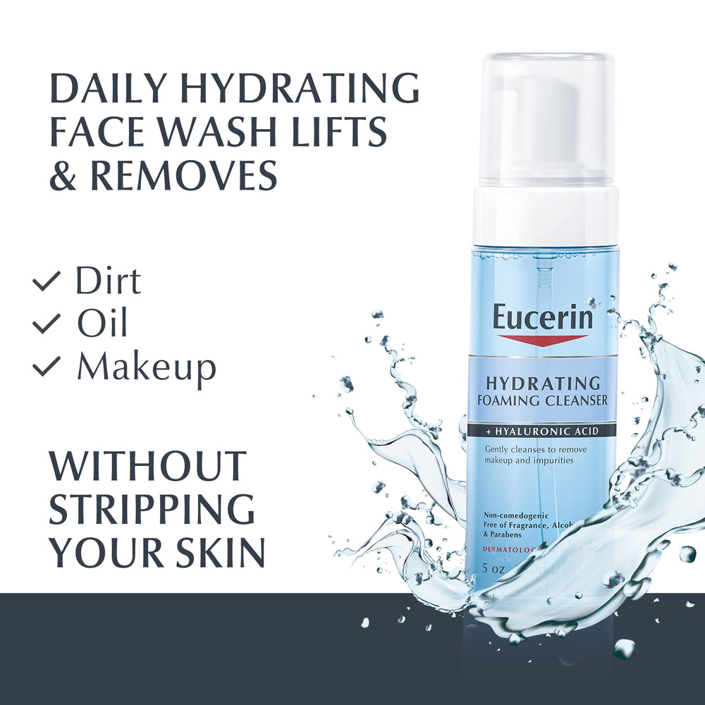 Dispenser de bomba facilita aplicar la espuma facial de Eucerin.