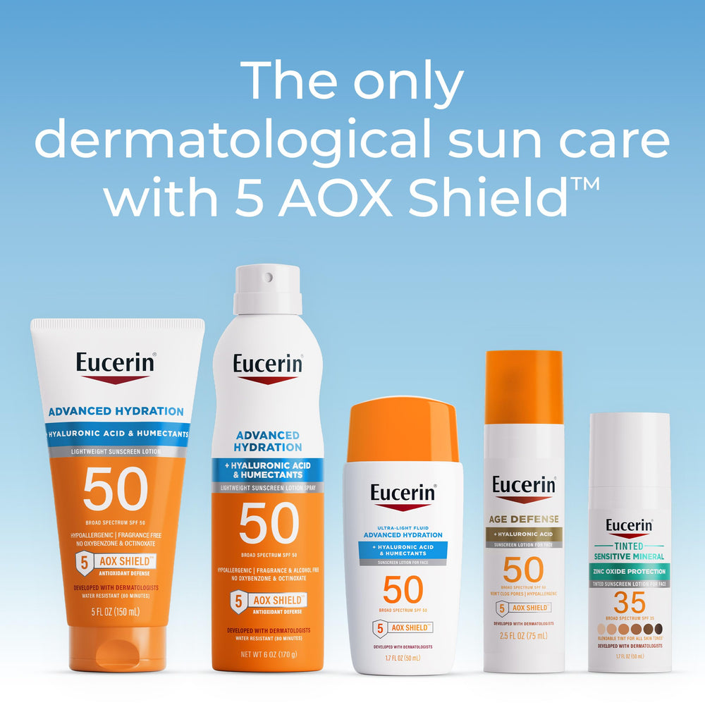 Eucerin Sun Avance Hidratación libre de fragancia y colorantes.