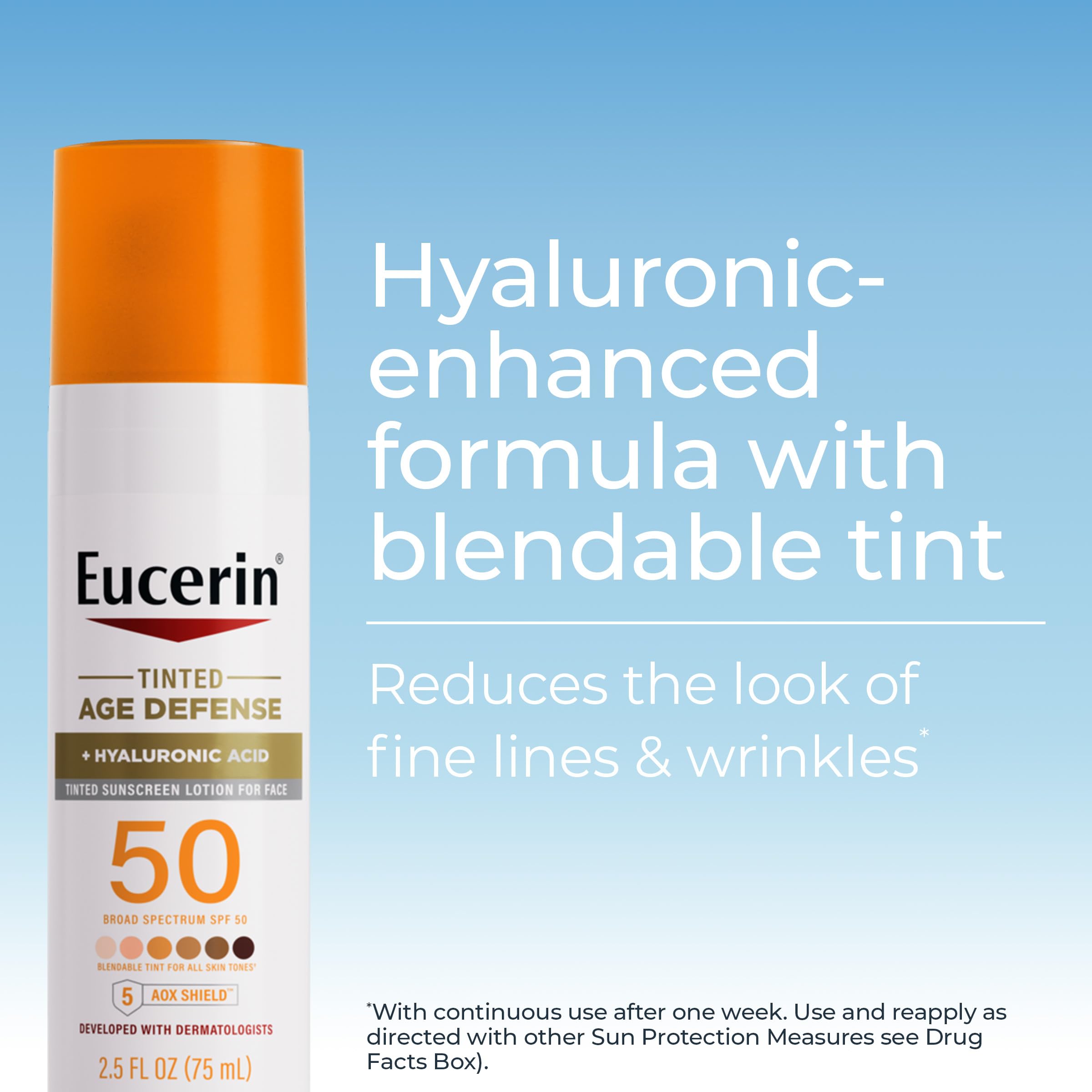Textura ligera de Eucerin con tinte que se funde con la piel