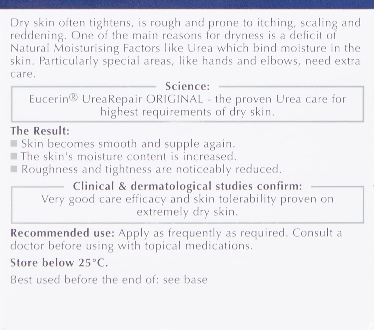 Aplicación suave con Eucerin UreaRepair 5% para piel sensible.