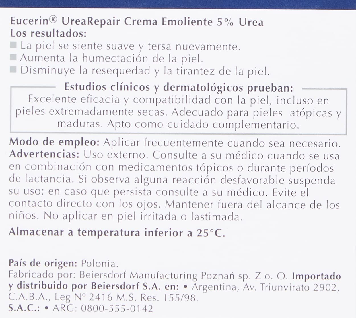 Cuidado para piel seca con Eucerin UreaRepair 5% alivia tirantez.