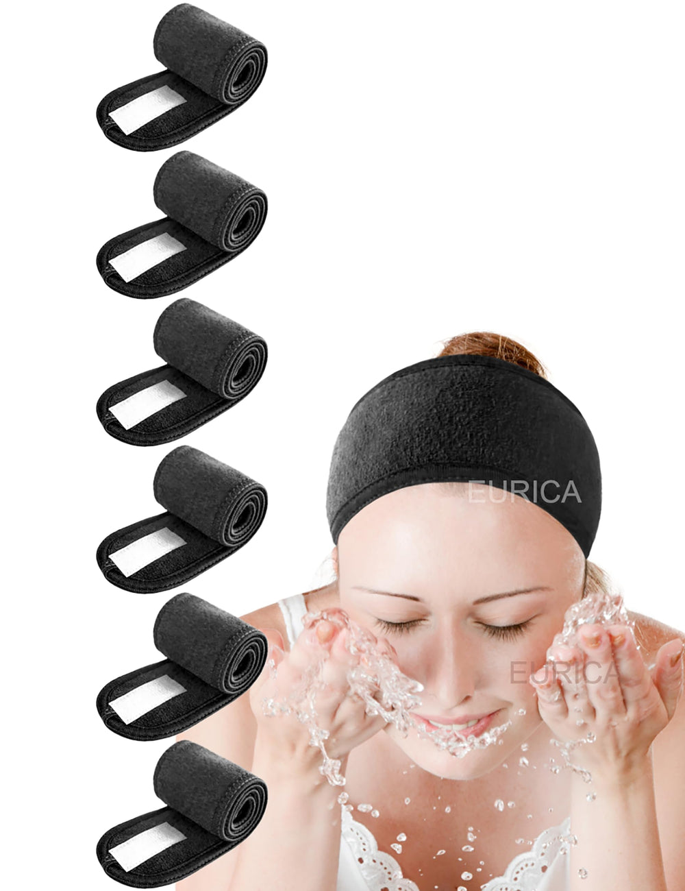 EUICAE banda para el cabello, 6 unidades, antideslizante para lavado facial.