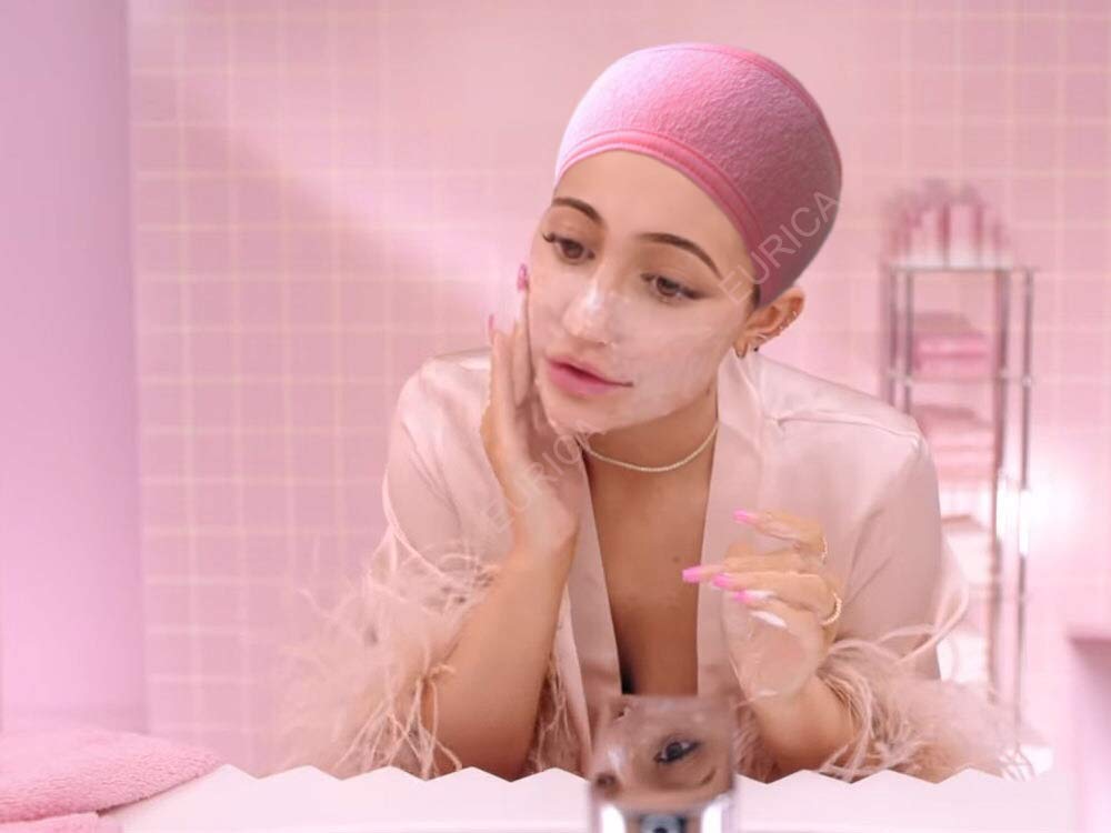 EUICAE diadema spa rosa para cuidado facial y tratamientos en casa.