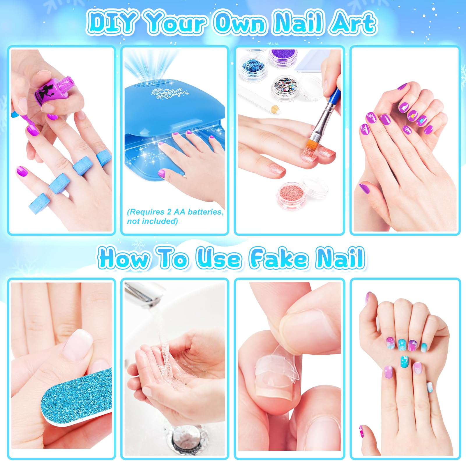 EULRGAUS pegatinas y brillos para uñas, para diseños divertidos.