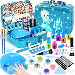 EULRGAUS conjunto de esmaltes infantiles en caja de princesas, seguro para uñas delicadas.