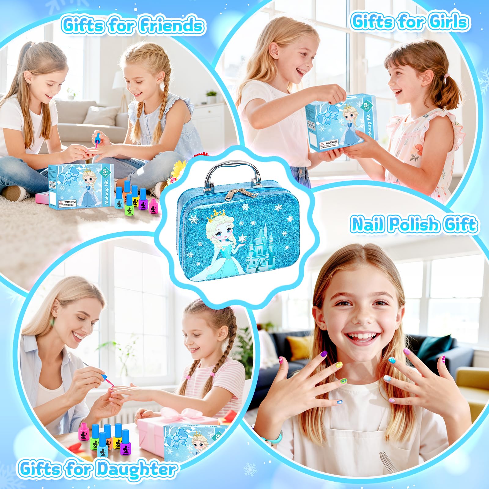 EULRGAUS conjunto de uñas para niñas, regalo ideal para cumpleaños.