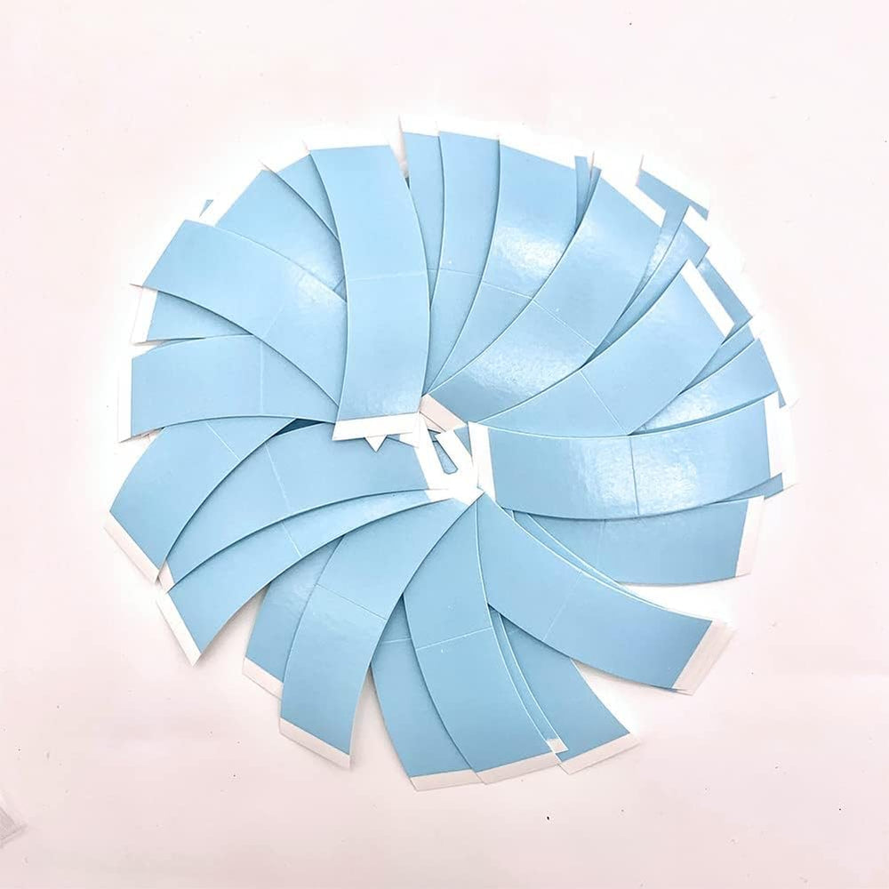 Eumos blue matte wig tape blends naturally for lasting wear.
