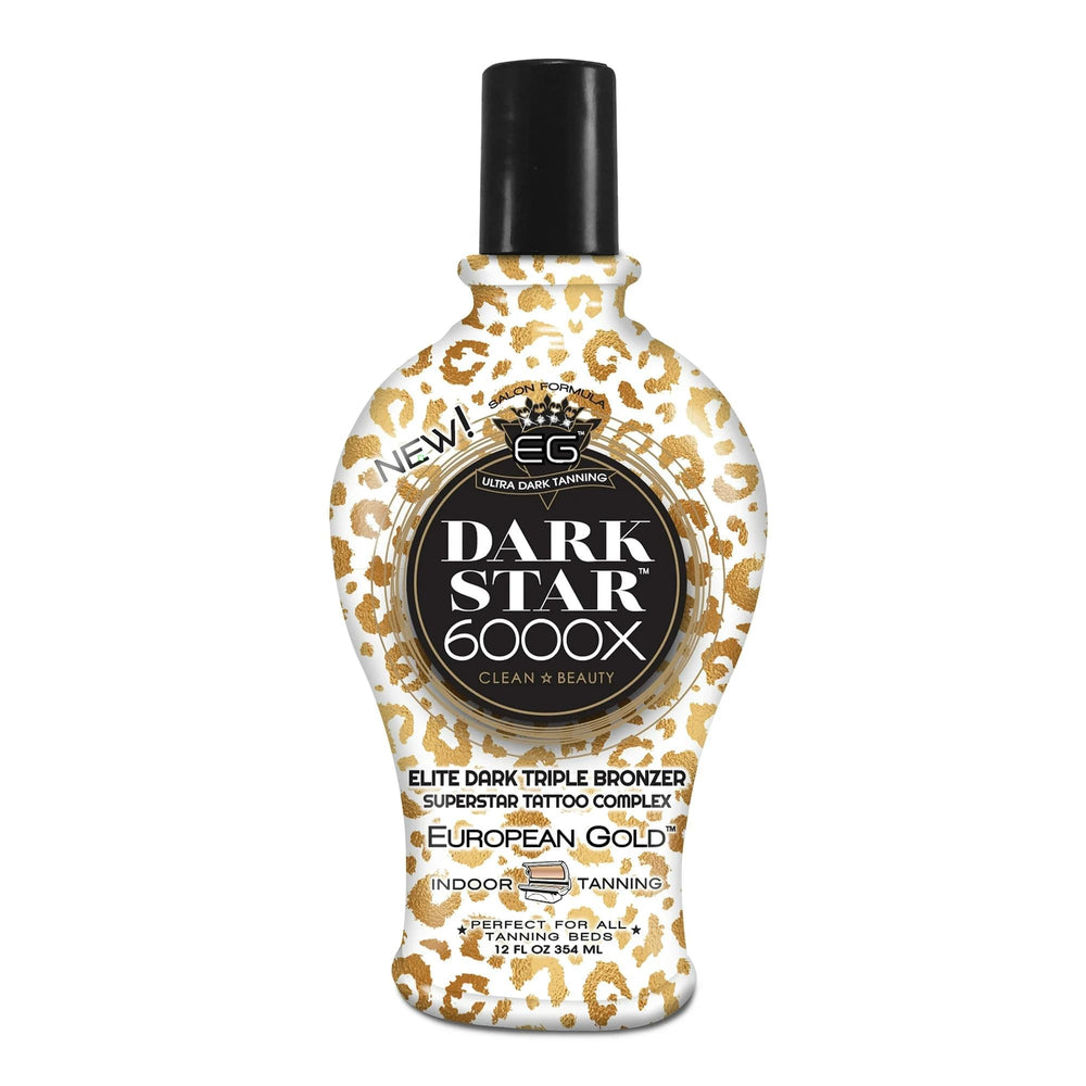 European Gold Dark Star 6000X: botella de lujo para un bronceado profundo y uniforme.