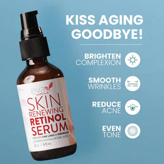 Aplicación de Eva Naturals Retinol Serum en la mano para uso cómodo.