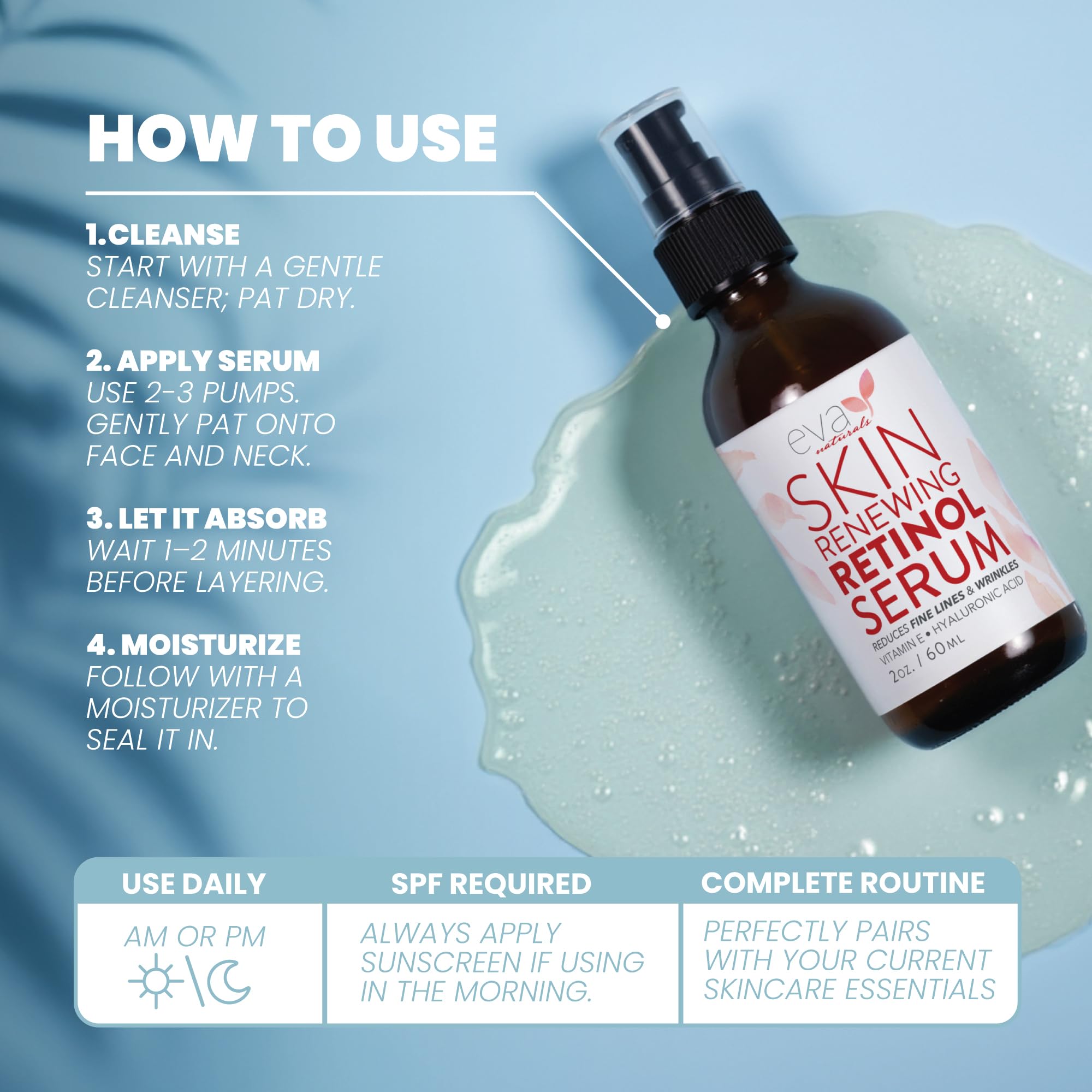 Etiqueta y detalles de Eva Naturals que reflejan transparencia y calidad.